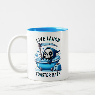 Caneca De Café Em Dois Tons Engraçada Cama de Café Kawaii Grim