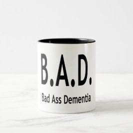 Caneca De Café Em Dois Tons Engraçada Demência Má Esquecida Tipografia
