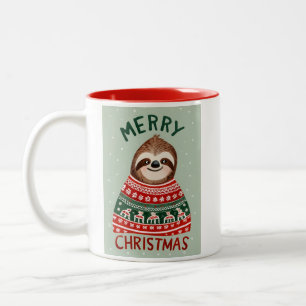 Caneca De Café Em Dois Tons Engraçada Lama Com Docinho De Natal