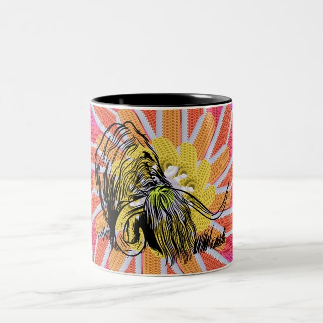 Caneca De Café Em Dois Tons Engraçada Vaca das Terras Altas Escocesas (Centro)