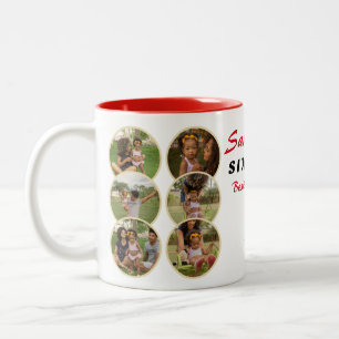 Caneca De Café Em Dois Tons Engraçado, 6 Mães, 6 Fotografias...
