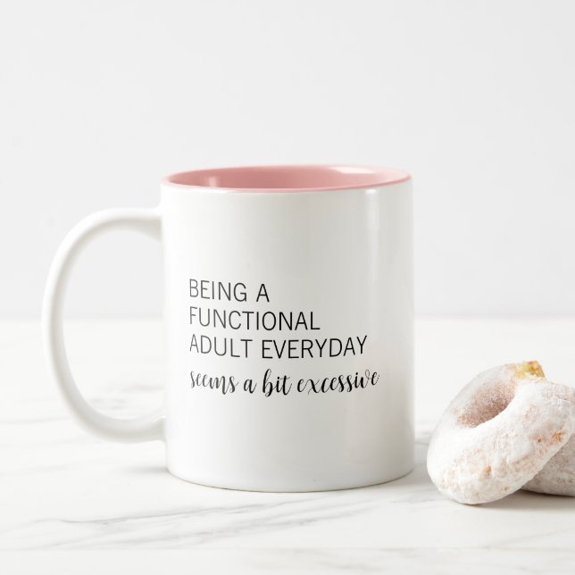 Caneca De Café Em Dois Tons Engraçado Adulto Funcional Humorístico Parece Exce (Com Donut)