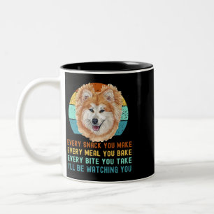 Caneca De Café Em Dois Tons Engraçado Akita Inu ou Cachorro Kuma Inu Cada lanc