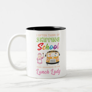 Caneca De Café Em Dois Tons Engraçado Almoço da Escola Lady Gift