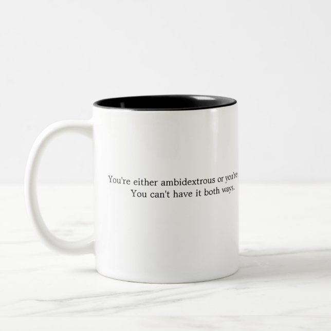 Caneca De Café Em Dois Tons Engraçado Ambidestro Dos Dois Lados (Esquerda)