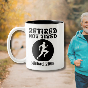 Caneca De Café Em Dois Tons Engraçado, aposentado, não cansado, fugitivo.
