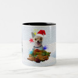 Caneca De Café Em Dois Tons Engraçado, Cachorro Chinhuahua Bonito, Natal Iapo