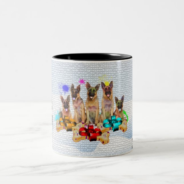 Caneca De Café Em Dois Tons Engraçado, Cachorro German shepherd Bonito, Natal  (Centro)