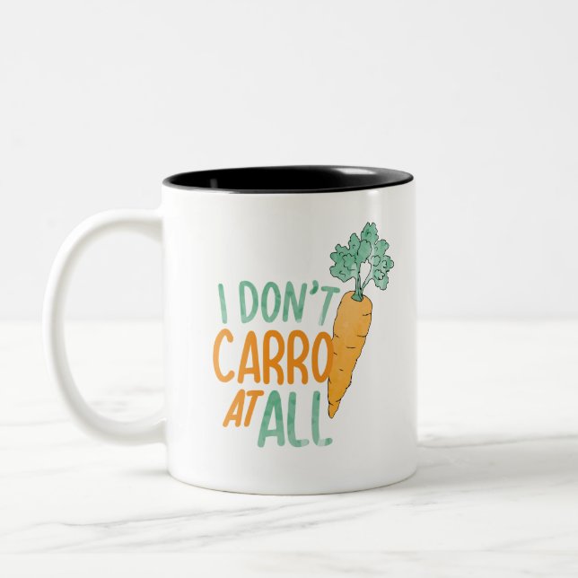 Caneca De Café Em Dois Tons Engraçado Carrot Pun Art Comida Piadas Carrot Art (Esquerda)