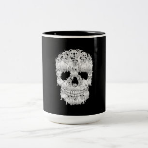 Caneca De Café Em Dois Tons Engraçado Caveira Homens Mulheres Roupa do Cachorr