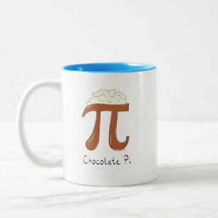 Caneca De Café Em Dois Tons Engraçado Chocolate Pi Símbolo de Matemática Profe