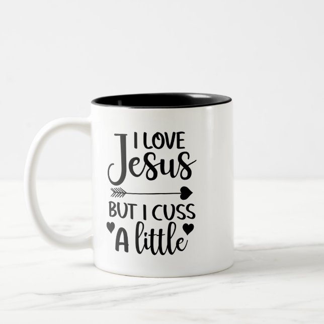 Caneca De Café Em Dois Tons Engraçado Christian Coffee Mug (Esquerda)