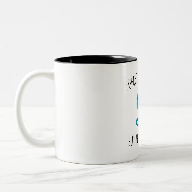Caneca De Café Em Dois Tons Engraçado cita costume de água-viva azul (Esquerda)