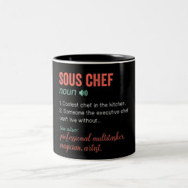 Caneca De Café Em Dois Tons Engraçado Definição de Chef Sous
