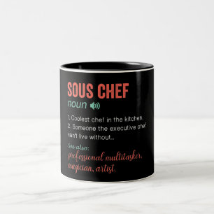 Caneca De Café Em Dois Tons Engraçado Definição de Chef Sous