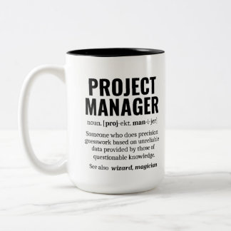 Caneca De Café Em Dois Tons Engraçado Definição de Dicionário do Project Manag
