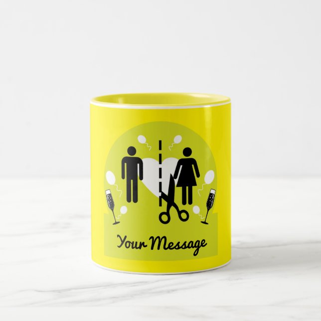 Caneca De Café Em Dois Tons Engraçado Divorce Survivor Simpatia (Centro)