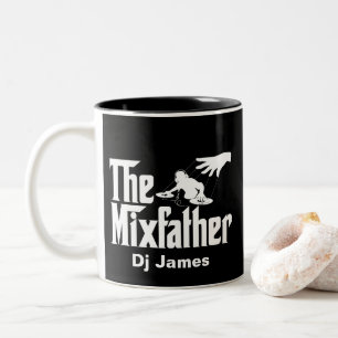 Caneca De Café Em Dois Tons Engraçado DJ O Mixdad Disk Jockey Remix