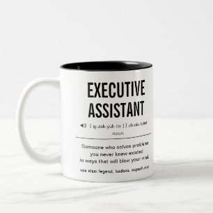 Caneca De Café Em Dois Tons Engraçado do Assistente Executivo Personalizado