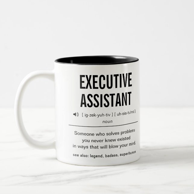 Caneca De Café Em Dois Tons Engraçado do Assistente Executivo Personalizado (Esquerda)
