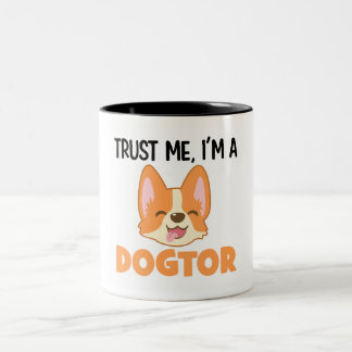 Caneca De Café Em Dois Tons Engraçado Doutor Veterinária Mug Confie em mim, so