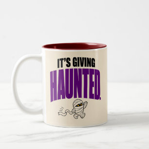 Caneca De Café Em Dois Tons Engraçado É Dando Múmia Assombrada de Halloween Re