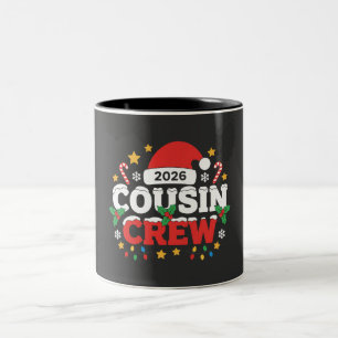 Caneca De Café Em Dois Tons Engraçado Encontro Familiar de Primos 2026 Criança