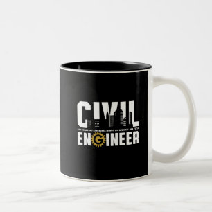 Caneca De Café Em Dois Tons Engraçado Engenheiro de Engenharia Civil