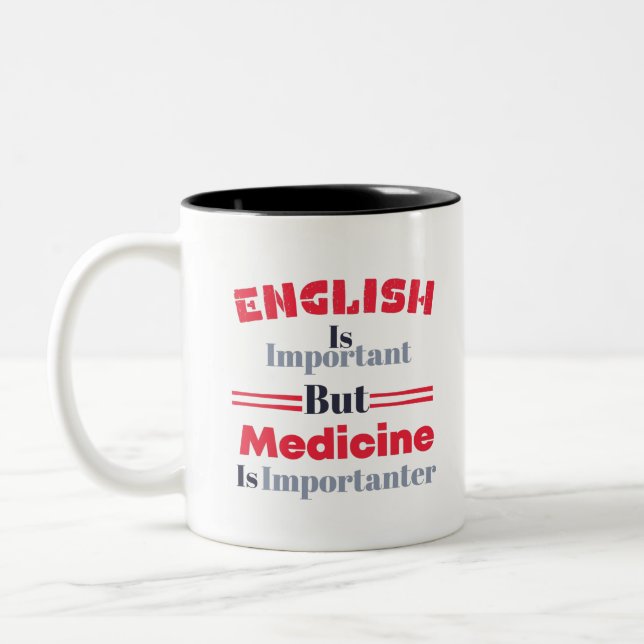 Caneca De Café Em Dois Tons Engraçado Estudante Da Escola De Medicina Dizendo (Esquerda)