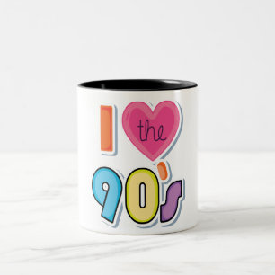 Caneca De Café Em Dois Tons Engraçado Eu Amo Os Anos 90, Festa Tema Anos 90