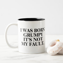 Caneca De Café Em Dois Tons Engraçado "eu era" manhã mal-humorada nascida