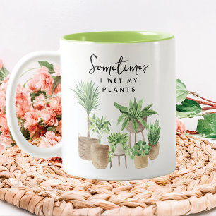 Caneca De Café Em Dois Tons Engraçado Eu Molhei As Minhas Plantas