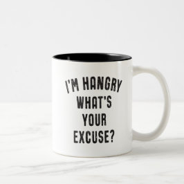 Caneca De Café Em Dois Tons Engraçado eu sou Hangry o que é sua desculpa?