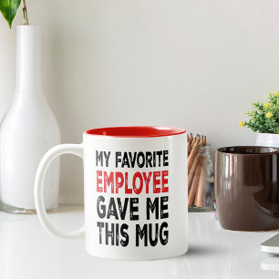 Caneca De Café Em Dois Tons Engraçado "Funcionário Favorito" Chefe Gift Mug