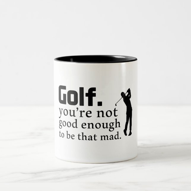 Caneca De Café Em Dois Tons Engraçado Golf Dizendo (Centro)