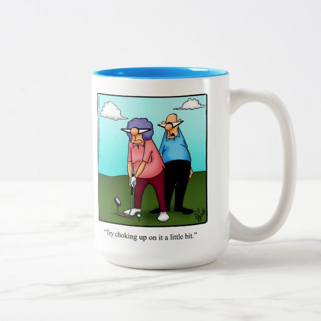 Caneca De Café Em Dois Tons Engraçado Golf Humor Mug (Direita)