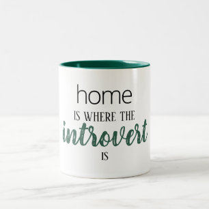 Caneca De Café Em Dois Tons Engraçado "Home is Where Is" , Cotação Mug