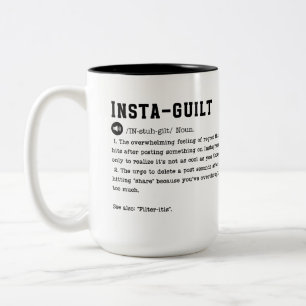 Caneca De Café Em Dois Tons Engraçado Insta-guilt Mug - O arrependimento depoi