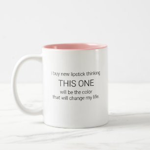 Caneca De Café Em Dois Tons Engraçado Lipstick