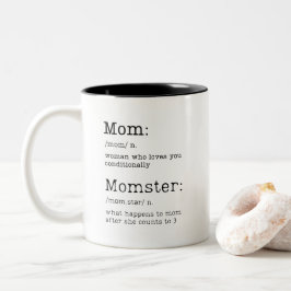 Caneca De Café Em Dois Tons Engraçado Mãe E Definição De Momento