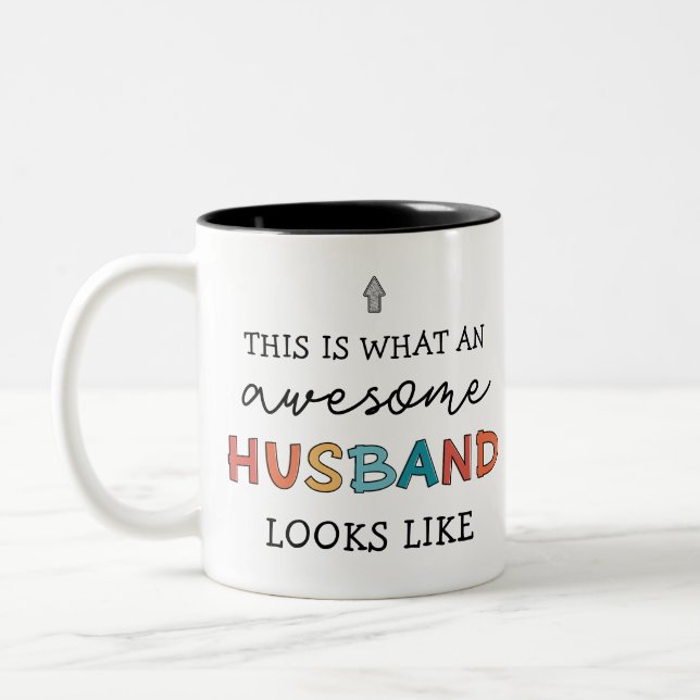 Caneca De Café Em Dois Tons Engraçado Marido Incrível Presente | Melhor Marido (Esquerda)