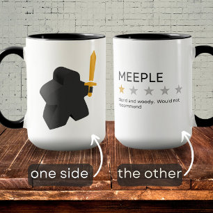 Caneca De Café Em Dois Tons Engraçado Meeple Star Review Jogo de Conselho de E