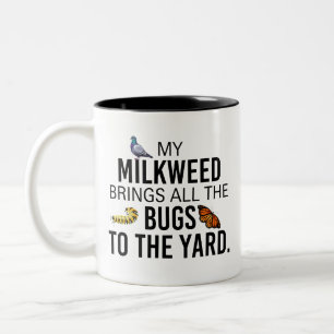 Caneca De Café Em Dois Tons Engraçado, Milkweed traz Insetos para a borboleta 