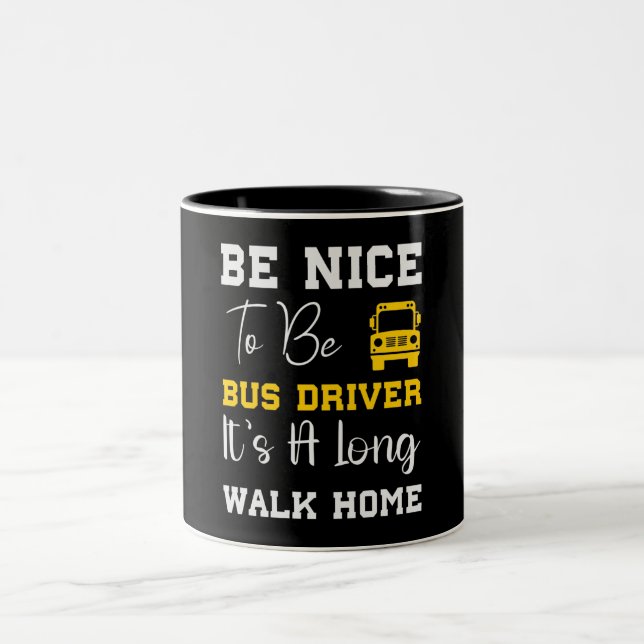 Caneca De Café Em Dois Tons Engraçado Motorista De Ônibus De Dois Tons (Centro)