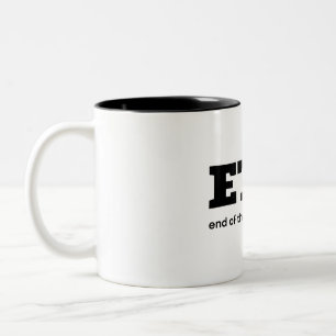 Caneca De Café Em Dois Tons Engraçado Mug Fim da capacidade de pensar