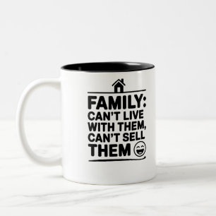 Caneca De Café Em Dois Tons Engraçado Mug - "Não posso viver com eles, não pos