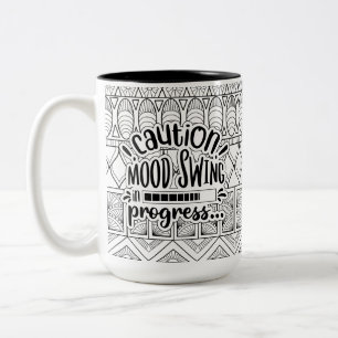 Caneca De Café Em Dois Tons Engraçado Mug: Troca de humor de precaução em a