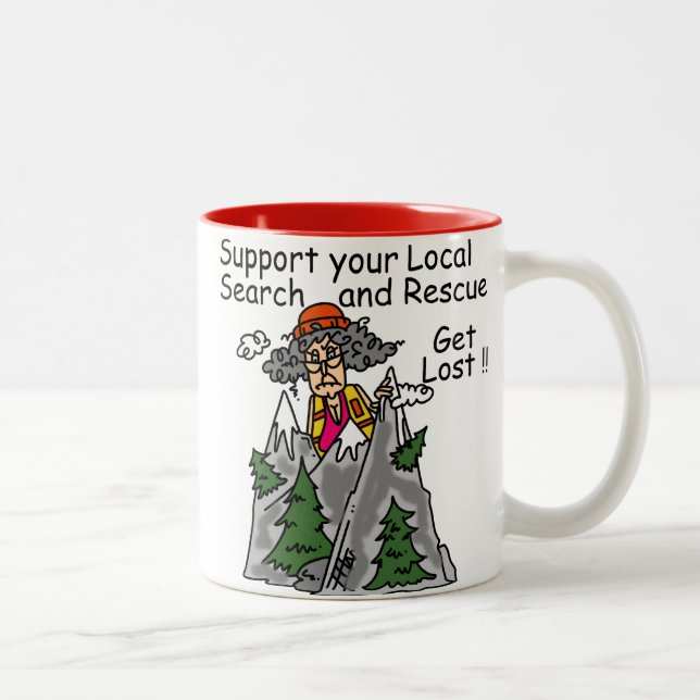 Caneca De Café Em Dois Tons Engraçado obtenha perdido (Direita)