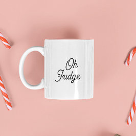 Caneca De Café Em Dois Tons Engraçado Oh Fudge de Natal, Parvalhão