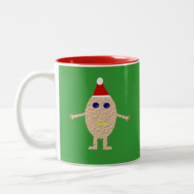 Caneca De Café Em Dois Tons Engraçado ovo de Natal (Esquerda)
